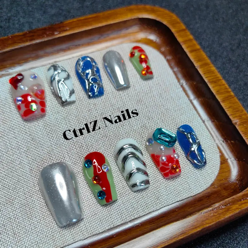 Handmade Futuristic World Press-On Nails