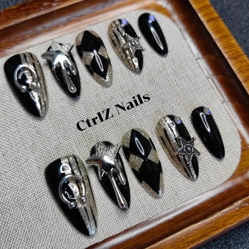 Handmade Press-On Nails - Metal Punk