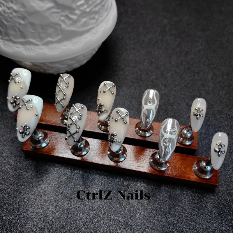 Handmade Press-On Nails - Y2K Cyber Babe