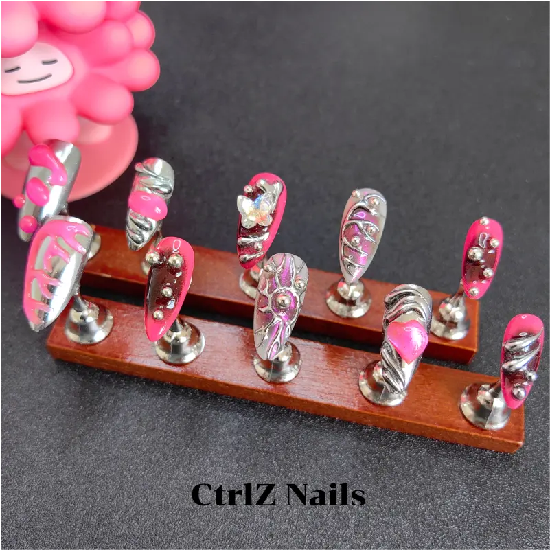 Glow in the Dark Press On Nails - Cute & Gothic Handmade Fake Nails Set