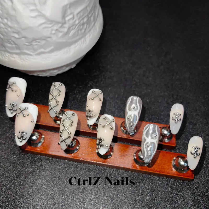 Handmade Press-On Nails - Y2K Cyber Babe