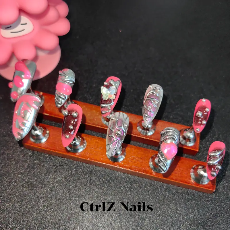 Glow in the Dark Press On Nails - Cute & Gothic Handmade Fake Nails Set
