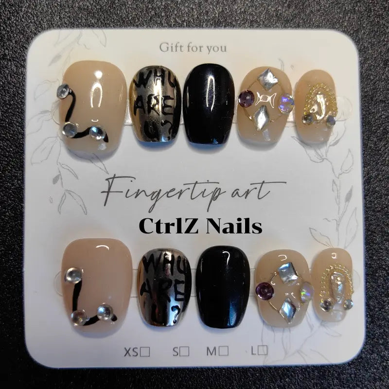Custom Color Pop Alphabet Press On Nails – Handmade Glam Designer Fake Nails Long Lasting