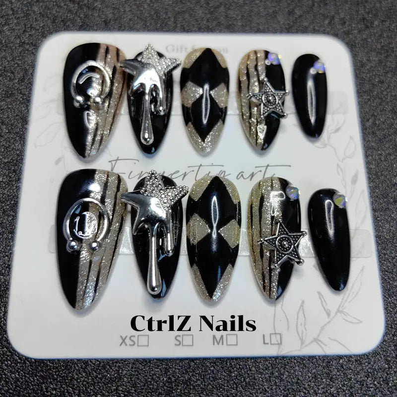 Handmade Press-On Nails - Metal Punk