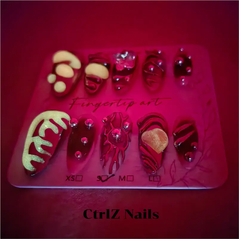 Glow in the Dark Press On Nails - Cute & Gothic Handmade Fake Nails Set