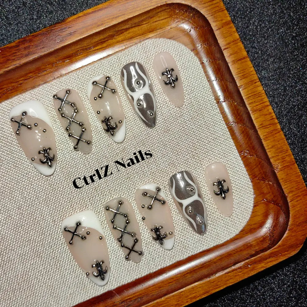 Handmade Press-On Nails - Y2K Cyber Babe