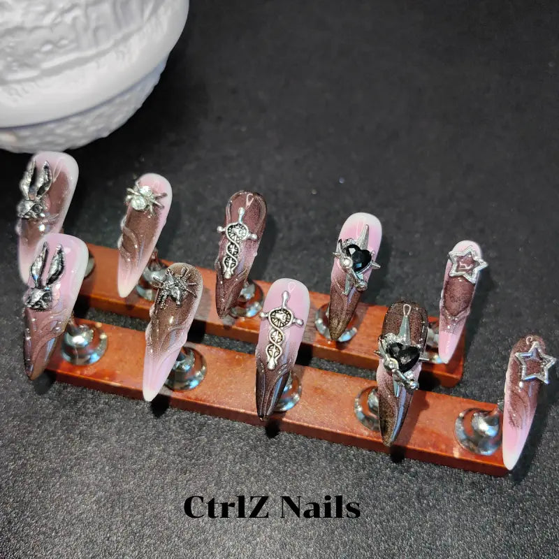 Handmade Pink Baddie Press-On Nails