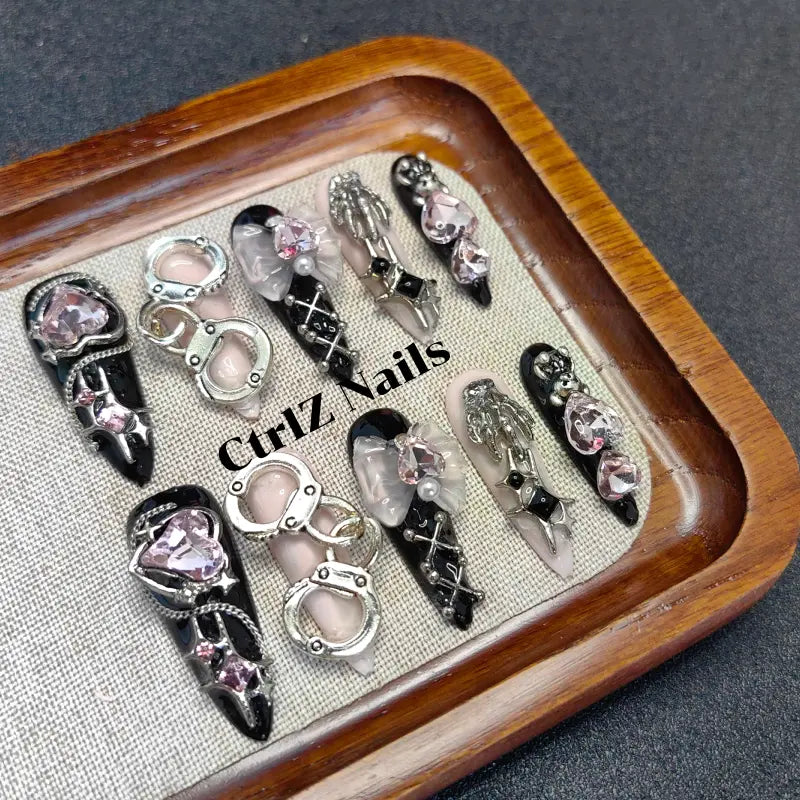 Handmade Bondage & Rebirth Press-On Nails