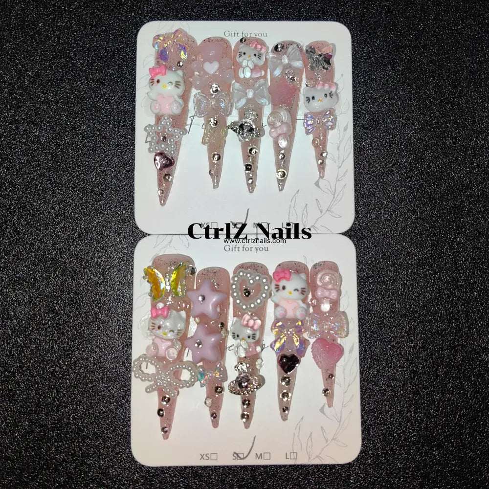 Handmade 5cm Jelly Baddie Press-On Nails