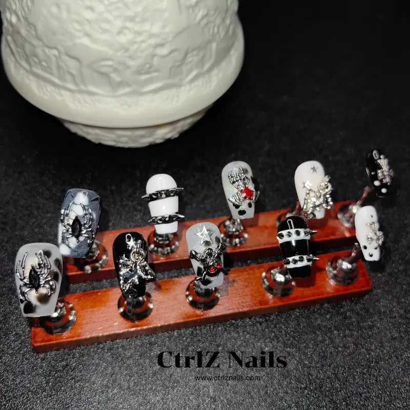 Handmade Punk Spider Press-On Nails