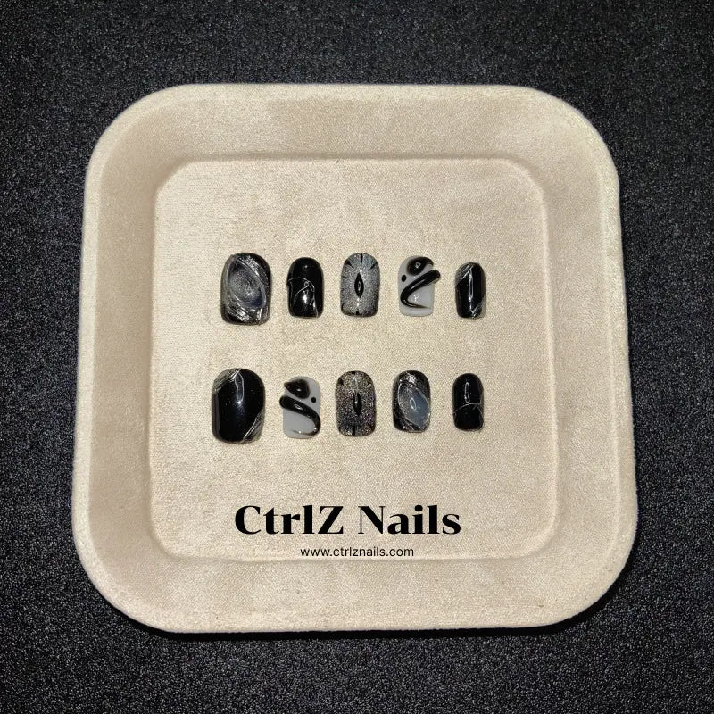 Handmade Press-On Nails – "Evil Eye Charm"