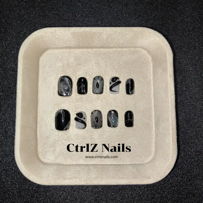 Handmade Press-On Nails – "Evil Eye Charm"
