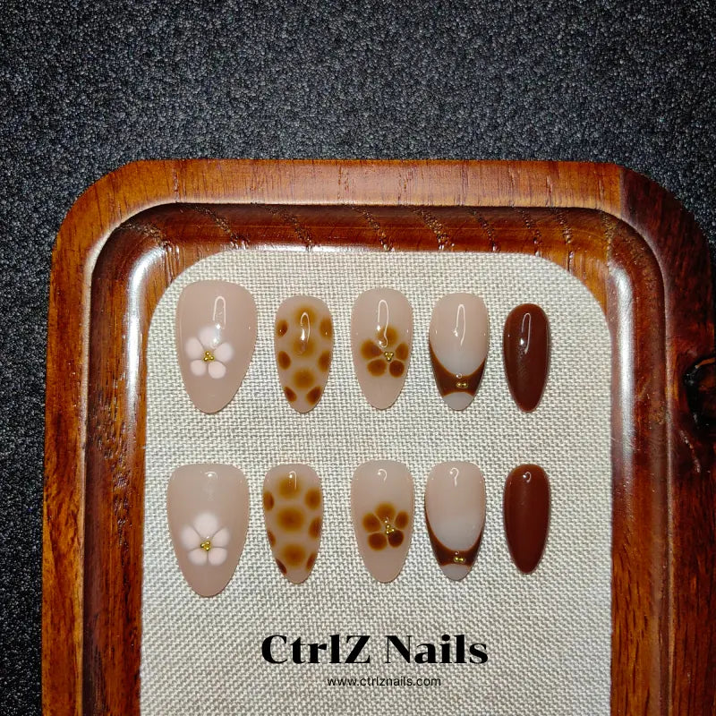 Handmade Press-On Nails – "Petals at Noon"