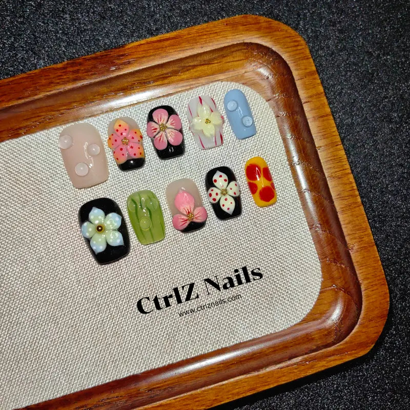 Handmade Press-On Nails - Summer Bloom