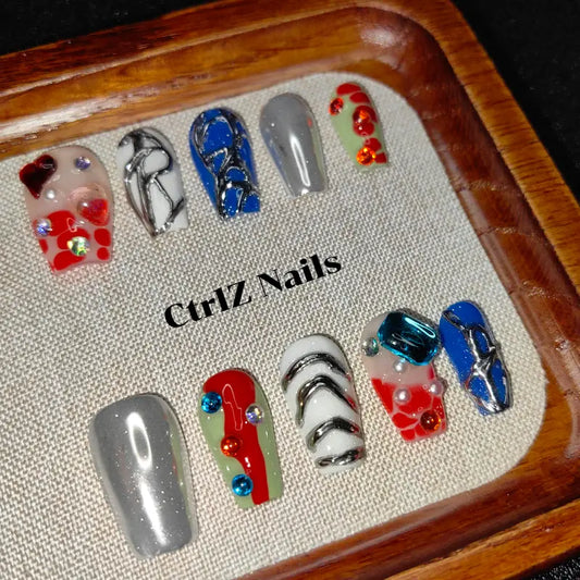 Handmade Futuristic World Press-On Nails