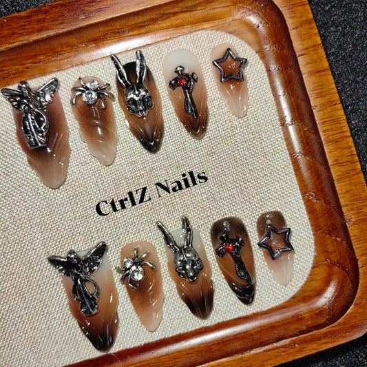 Handmade Press-On Nails - Vintage Punk