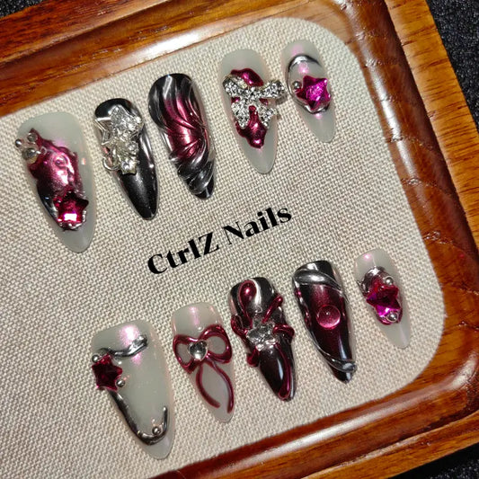 Handmade Press-On Nails - Liquid Sugar Rebel