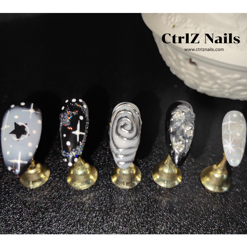 Handmade Press-On Nails - Cosmic Noir
