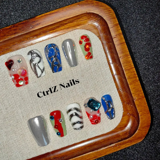 Handmade Futuristic World Press-On Nails