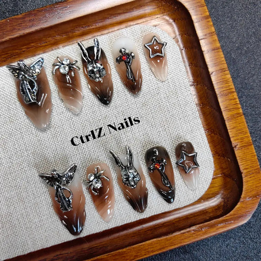 Handmade Press-On Nails - Vintage Punk