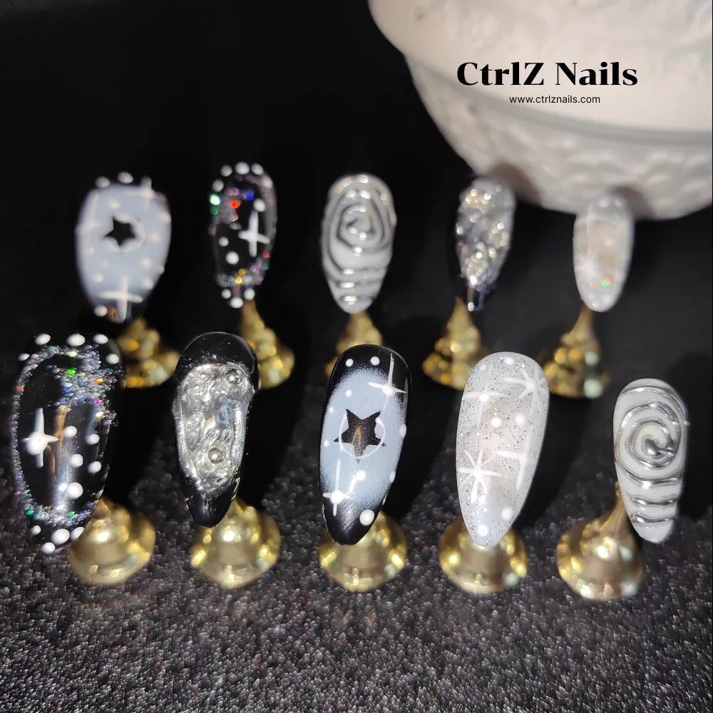Handmade Press-On Nails - Cosmic Noir