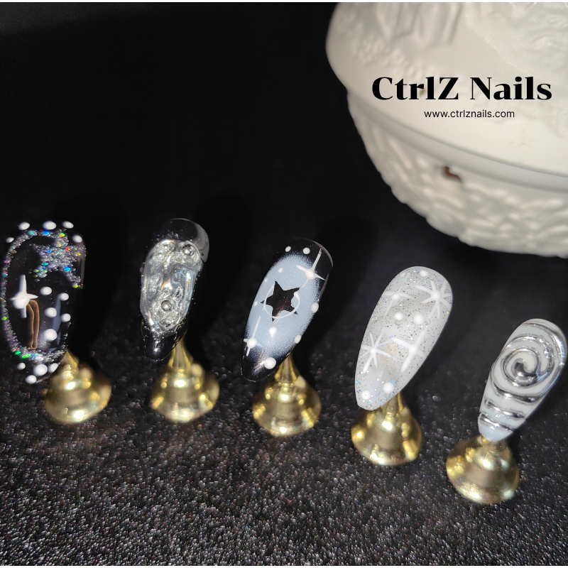 Handmade Press-On Nails - Cosmic Noir
