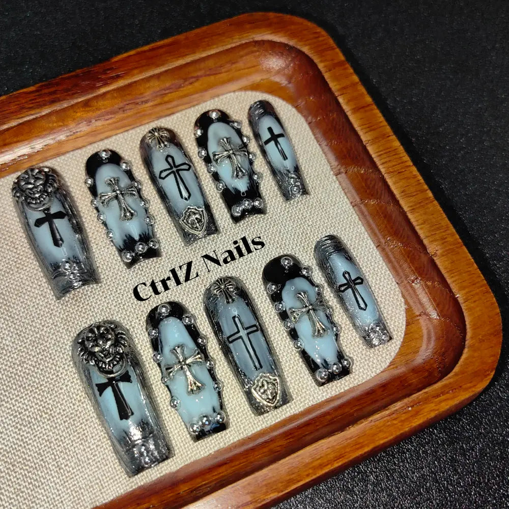 Handmade "Kill the Y2K" Press-On Nails
