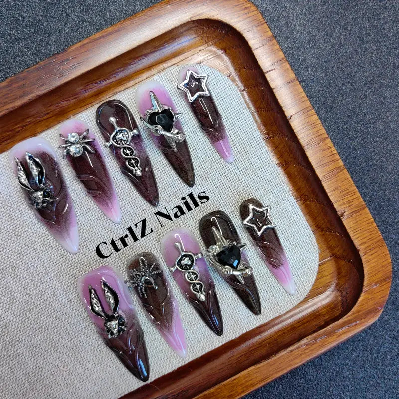 Handmade Pink Baddie Press-On Nails