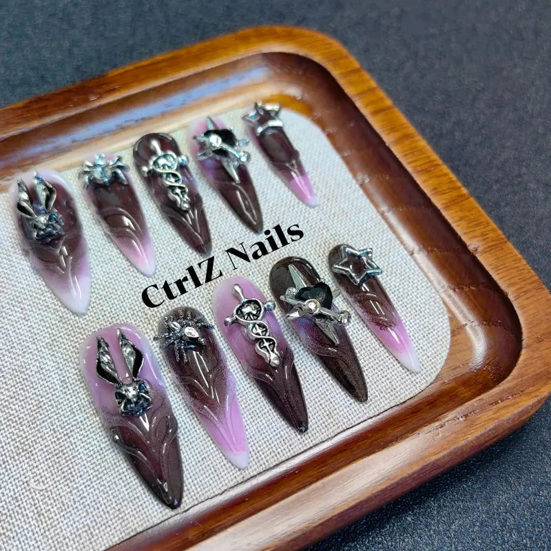 Handmade Pink Baddie Press-On Nails