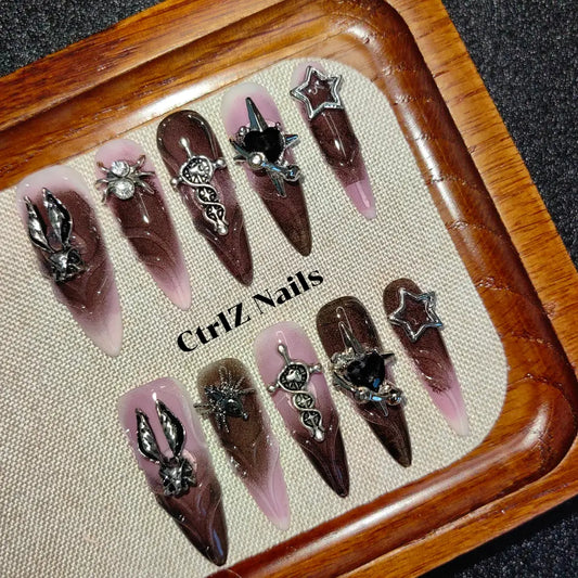 Handmade Pink Baddie Press-On Nails