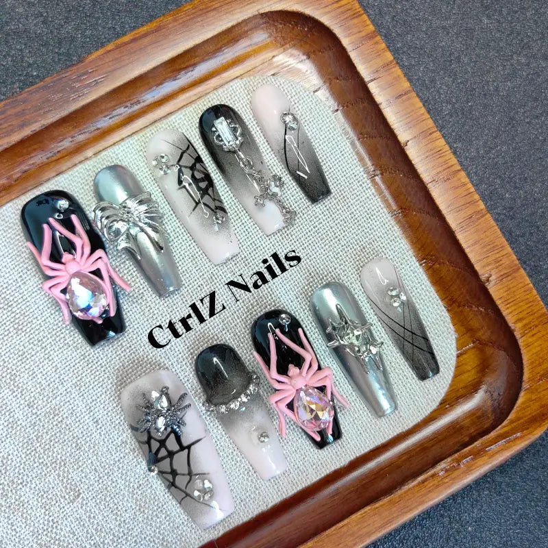 Handmade Spider Thorns Press-On Nails