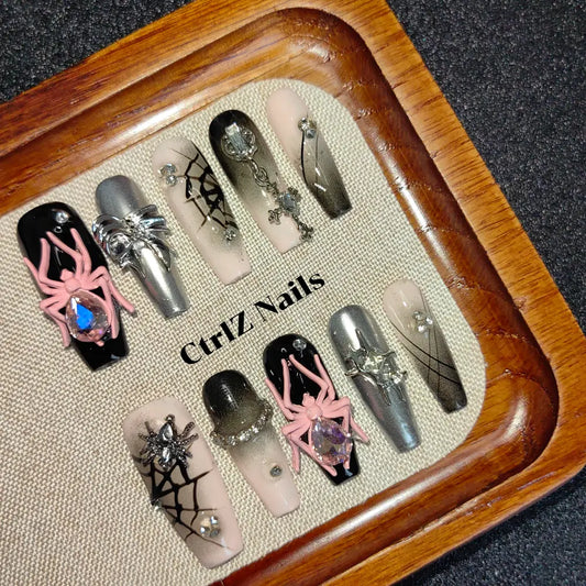 Handmade Spider Thorns Press-On Nails