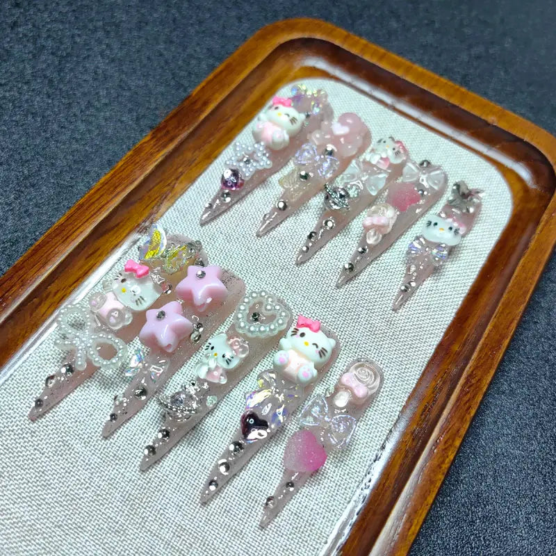 Handmade 5cm Jelly Baddie Press-On Nails