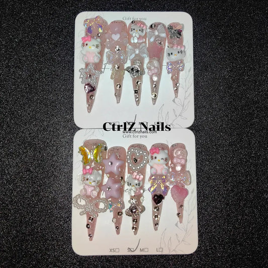 Handmade 5cm Jelly Baddie Press-On Nails