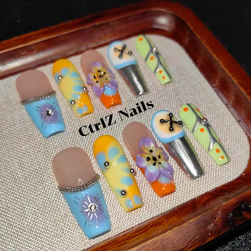 Handmade |  Tropical Paradise Press-On Nails