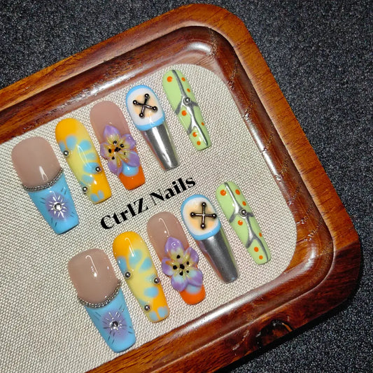 Handmade |  Tropical Paradise Press-On Nails