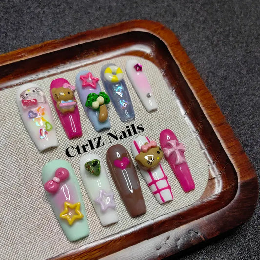 Handmade |  Summer Splash Press-On Nails