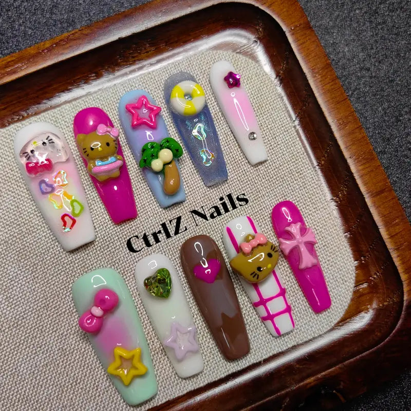 Handmade |  Summer Splash Press-On Nails