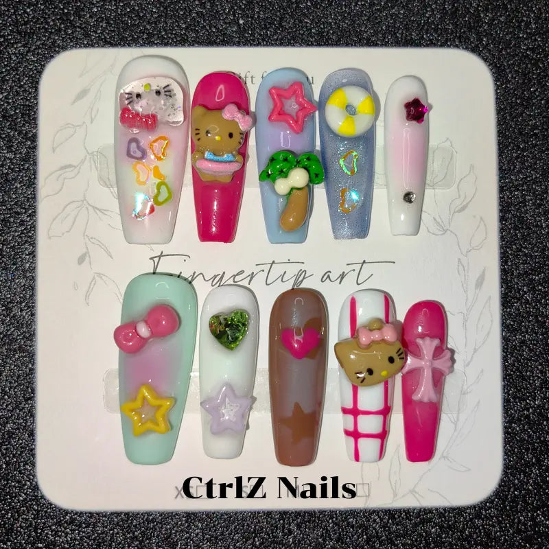 Handmade |  Summer Splash Press-On Nails