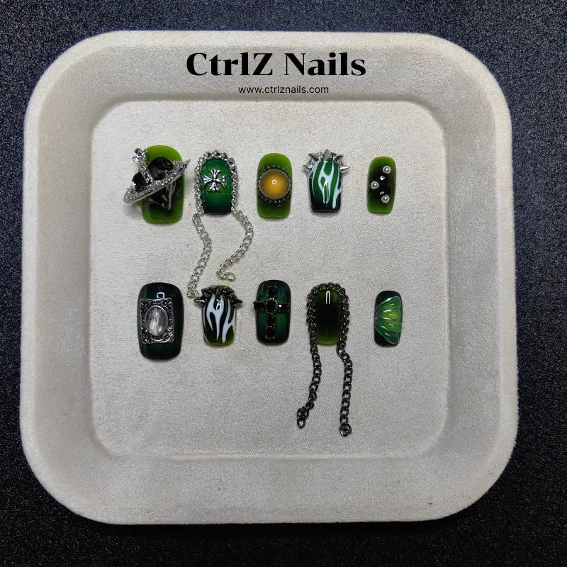 Handmade Dark Fairy Goth Press-On Nails