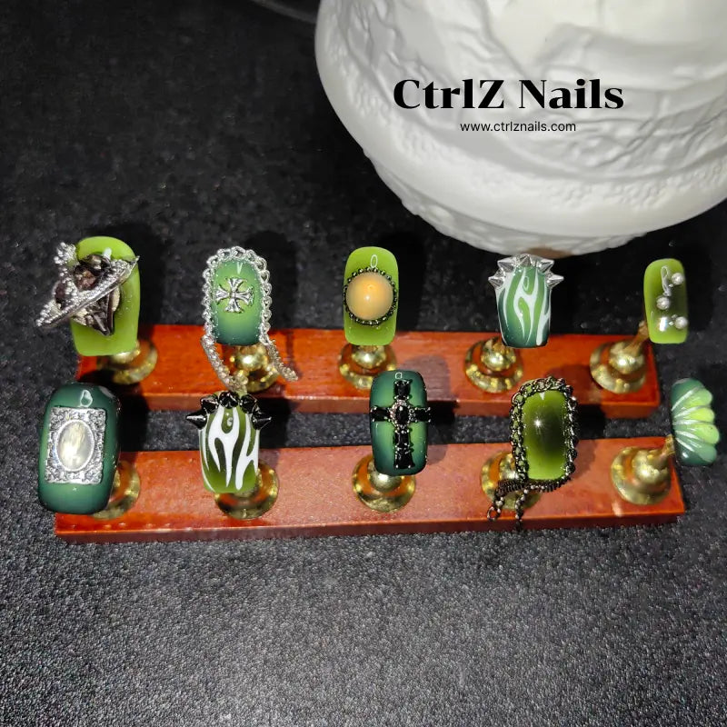 Handmade Dark Fairy Goth Press-On Nails