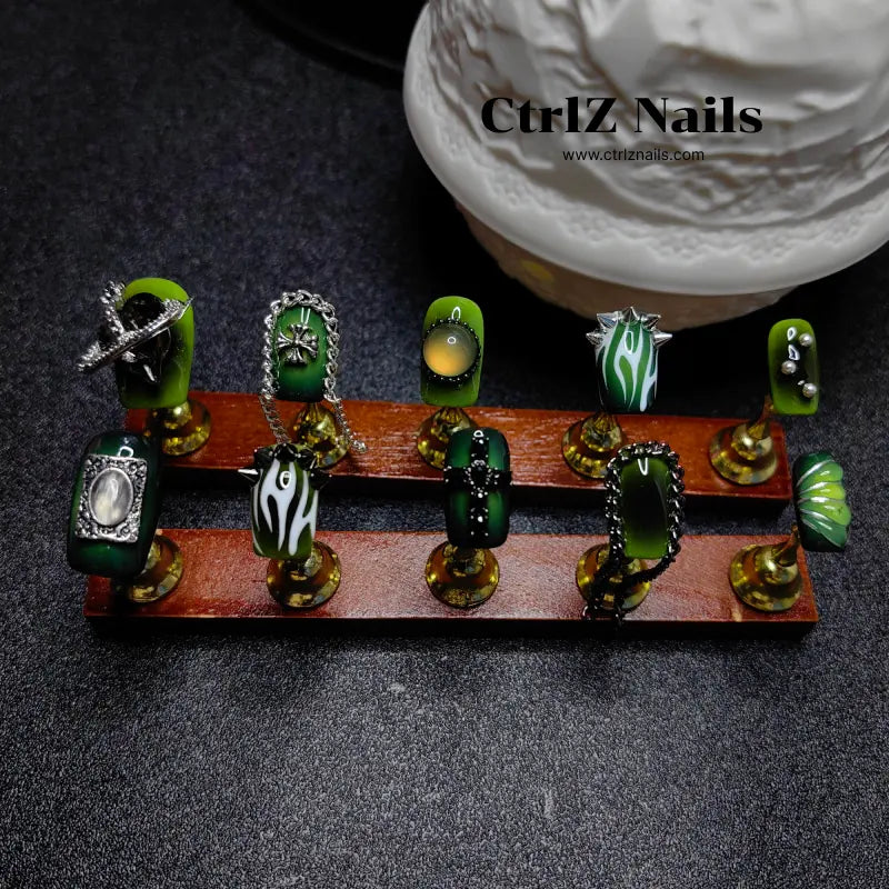 Handmade Dark Fairy Goth Press-On Nails