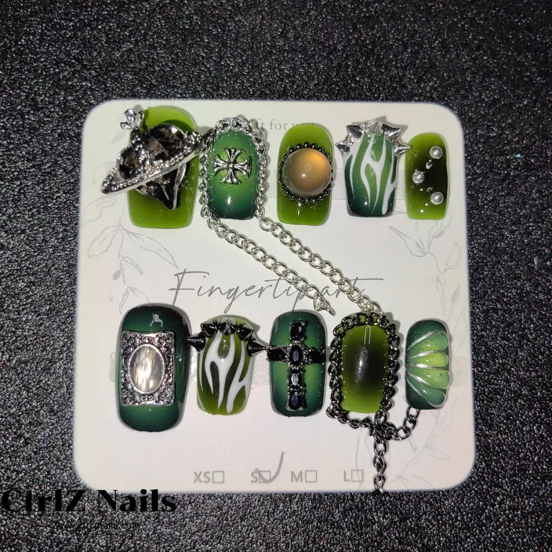 Handmade Dark Fairy Goth Press-On Nails