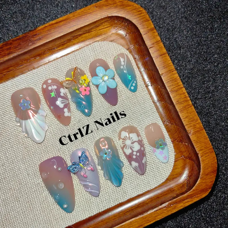 Handmade Butterfly Summer Press-On Nails