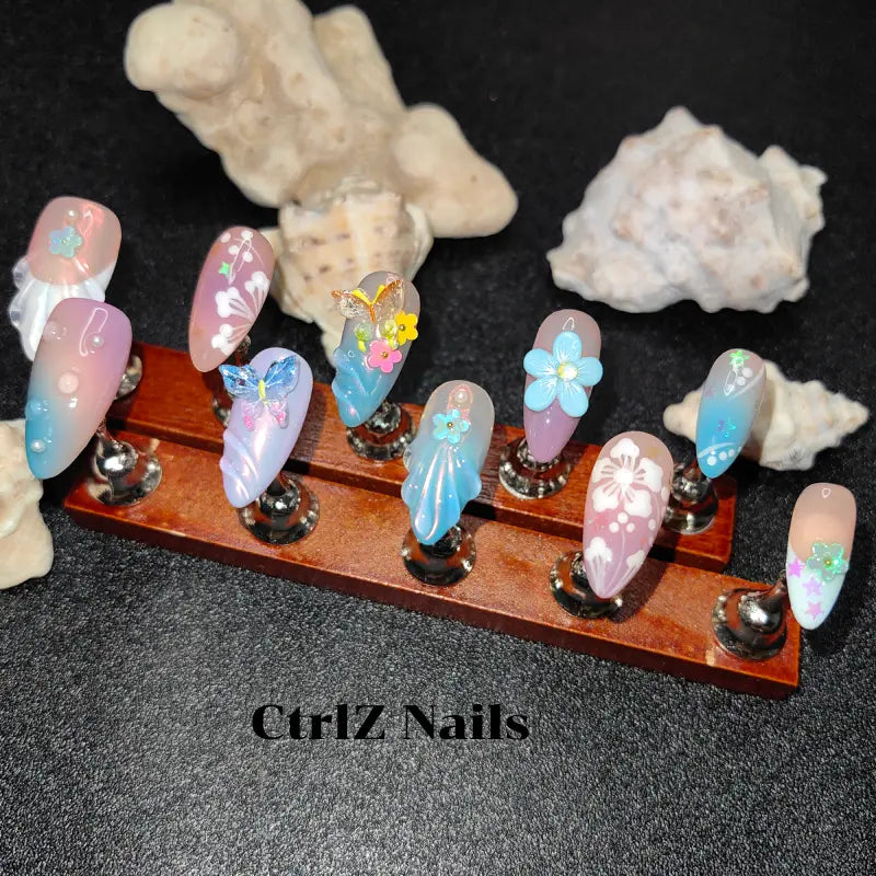 Handmade Butterfly Summer Press-On Nails