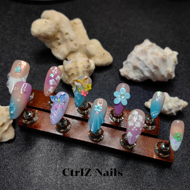 Handmade Butterfly Summer Press-On Nails