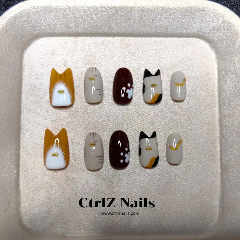 Handmade Kitty Cutie Press-On Nails