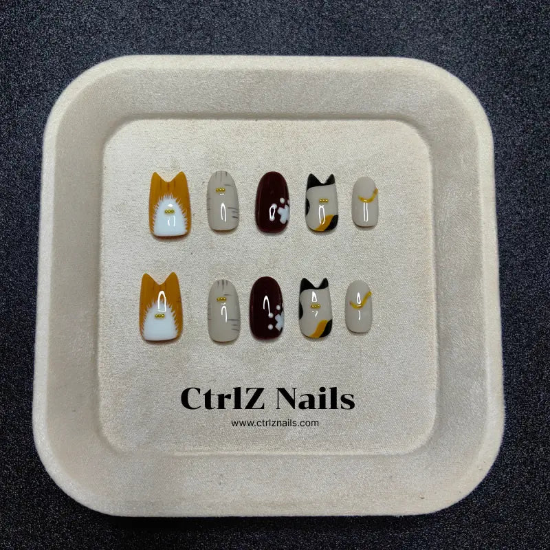 Handmade Kitty Cutie Press-On Nails