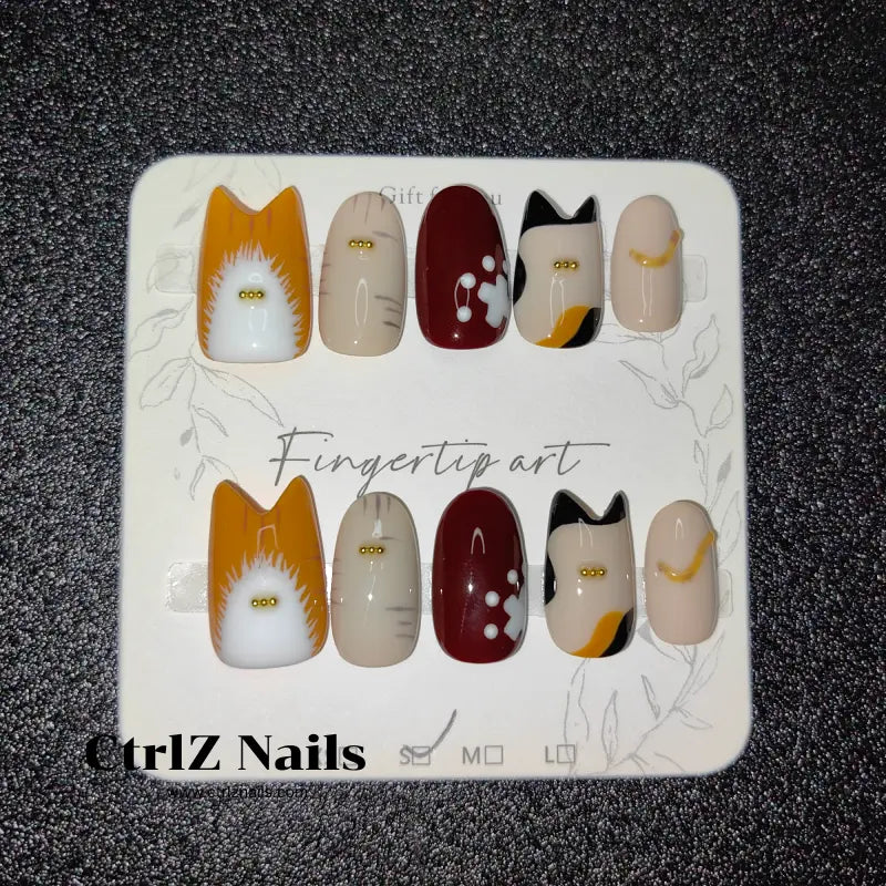 Handmade Kitty Cutie Press-On Nails