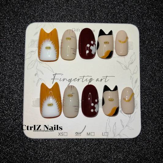 Handmade Kitty Cutie Press-On Nails